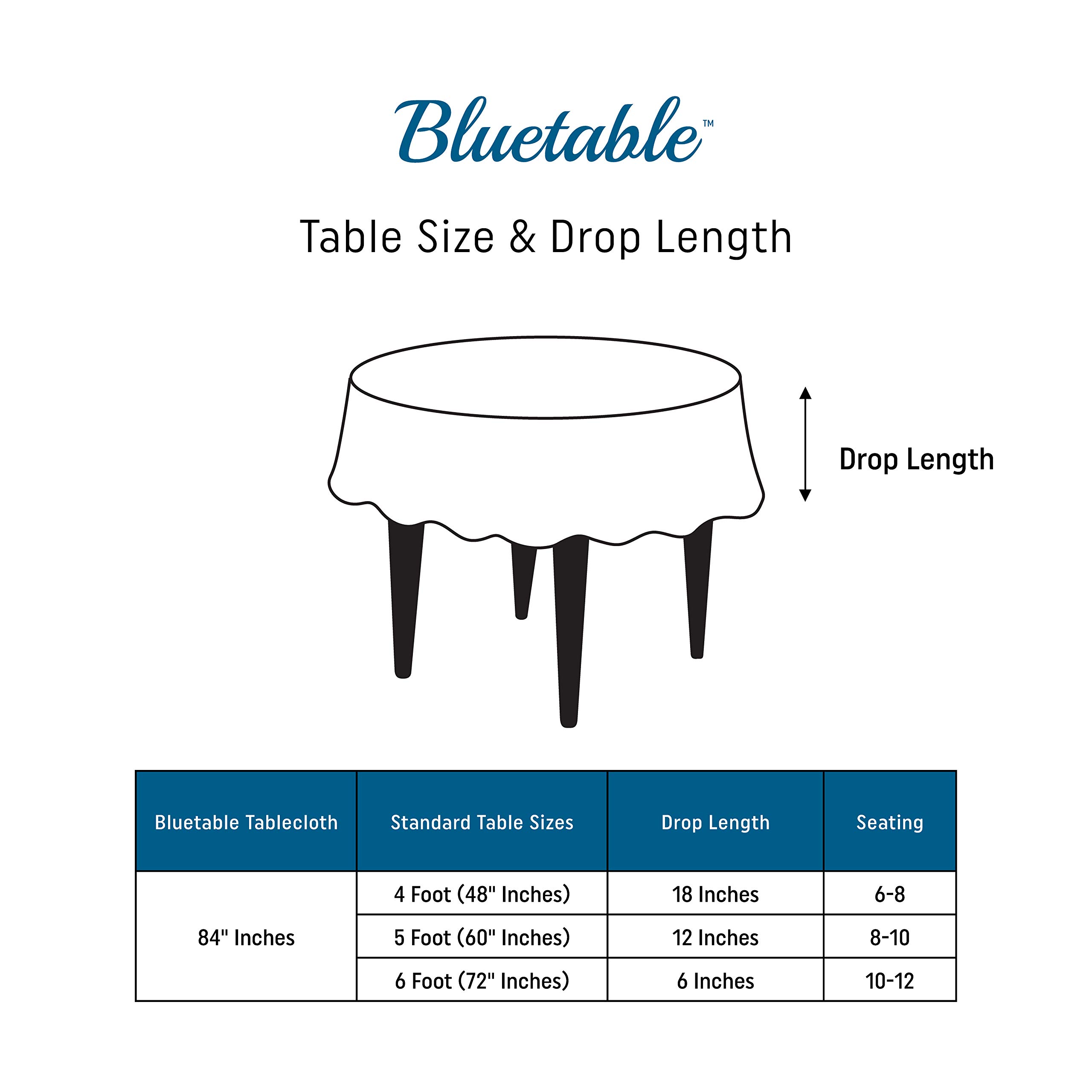 Navy Blue Plastic Tablecloth Round Disposable (12 Pack) Bulk - Ultra Heavy Duty Table Cloth (84” Inches) 4, 5, or 6 Foot Round Tables (Manteles para Fiestas) Blue Party Tablecloths [12 Pack]