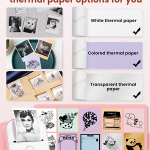 LabelCreate Portable Pocket Thermal Printer,T02 Mini Sticker Maker Printer,Portable Wireless Bluetooth Photo Printer for DIY Journal, Notes,Memo, Pink