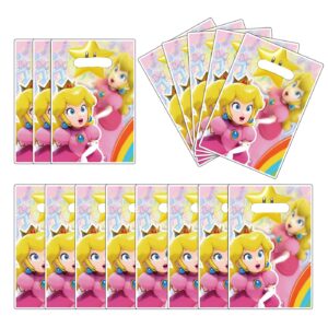 30pcs princess peach party gift bags,princess peachs gooddie bags party supplies birthday decoration gift bags princess peachs birthday party decorations