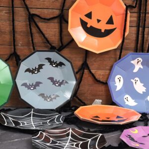 Winoo Design Halloween Plates - 48 PK - Halloween Paper Plates Disposable for Halloween Decor Halloween Decorations for Table Halloween Party Supplies Halloween Party Favor