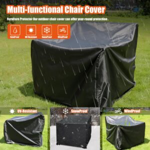 Likorlove Patio Chair Covers for Outdoor Furniture Waterproof, 40" W×40" D×36" H Windproof Lawn Chair Covers 600D Heavy Duty Oxford Cloth, Large Covers for Lounge Lawn Deep Seat, Black (2 Pack)