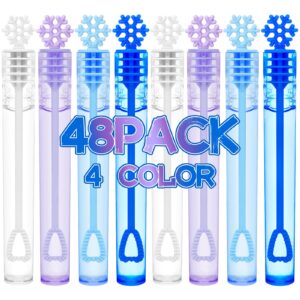 winrayk 48pcs frozen mini bubble wand bubbles party favors for kids bubbles bulk birthday gift toy prizes valentine christmas wedding snowflake bubbles frozen party favors supplies goodie bag stuffers