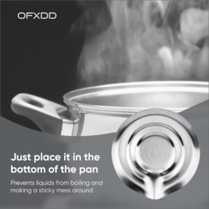 Pot Minder - Boil Over Preventer Disc - Stainless Steel Pot Watcher Disc for Stopper to Safeguard Your Cooking with Boil Control Technology, for Milk, Pack of 3, OFXDD