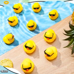 Jenaai 40 Sets Inspirational Mini Rubber Ducks Bulk Thank You Gifts You're Ducking Awesome Rubber Ducks with glasses Employee Appreciation Gift with Card and Bag for Christmas Thanksgiving(Cute Duck)