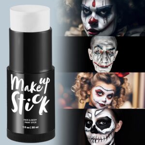 Spooktacular Creations Halloween Makeup Face and Body Paint Makeup Stick , Oily Waterproof Foundation Stick for Cosplay Zombie Skeleton Clown for Adult and Kids Party Dress Up (1 Oz, White )