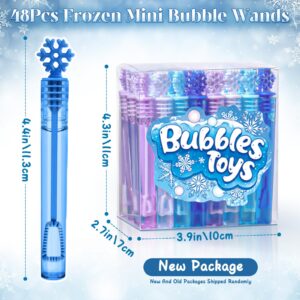 Winrayk 48Pcs Frozen Mini Bubble Wand Bubbles Party Favors for Kids Bubbles Bulk Birthday Gift Toy Prizes Valentine Christmas Wedding Snowflake Bubbles Frozen Party Favors Supplies Goodie Bag Stuffers