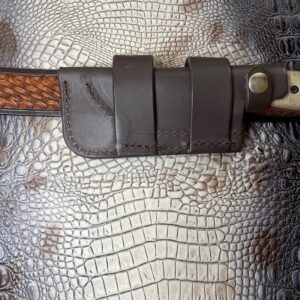 Carl Thomas Leathers Custom Made Horizontal Knife Sheath Made to Fit ONLY The Ontario Rat 3 or Esse 3 Knife. Can be Worn on Either Side. Knife NOT Include.