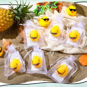 Jenaai 40 Sets Inspirational Mini Rubber Ducks Bulk Thank You Gifts You're Ducking Awesome Rubber Ducks with glasses Employee Appreciation Gift with Card and Bag for Christmas Thanksgiving(Cute Duck)