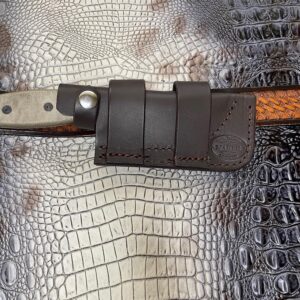 Carl Thomas Leathers Custom Made Horizontal Knife Sheath Made to Fit ONLY The Ontario Rat 3 or Esse 3 Knife. Can be Worn on Either Side. Knife NOT Include.