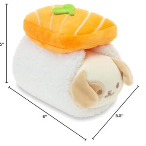 Anirollz Stuffed Animal Plush Toy – Small Sushi Food Theme Outfitz Plush Doll | Soft, Squishy, Warm, Cute, Comfort, Safe | Birthday Gift Pillow with Puppy Dog in Salmon Sushi 6" Puppiroll