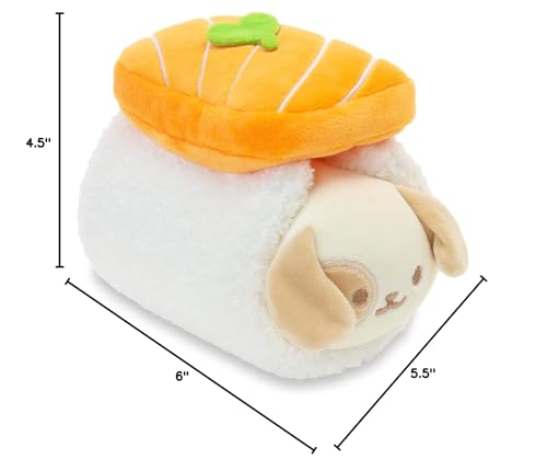 Anirollz Stuffed Animal Plush Toy – Small Sushi Food Theme Outfitz Plush Doll | Soft, Squishy, Warm, Cute, Comfort, Safe | Birthday Gift Pillow with Puppy Dog in Salmon Sushi 6" Puppiroll