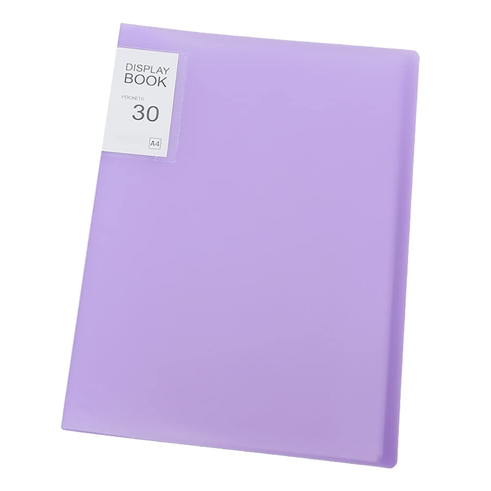 A4 Diamond Arts Storage Book for Diamond Pictures Kits 30 Pages Diamond Art Sleeves Protectors Painting Portfolio Presentation Storage Book Folder Clear Pockets 12x9inch (Purple)