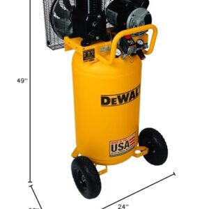 Dewalt DXCM251.COM 2 HP 25 Gallon 200 Max PSI 7.7 SCFM @ 40 PSI 6.2 SCFM @ 90 PSI Oil-Lubed Belt Drive Electric Portable Vertical Air Compressor