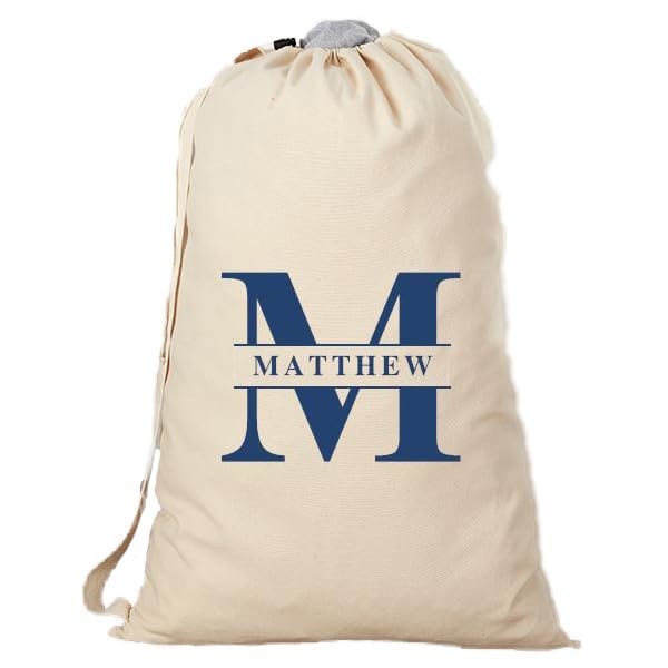 Personalization Universe Lavish Last Name Personalized Canvas Laundry Bag for College, Travel, and Home, Custom Laundry Bags with Monogram, Customized Gifts for College Students