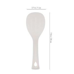 Luxshiny 10pcs Plastic Rice Paddle Standing Rice Spoon Spatula Non-stick Rice Scooper Rice Cooker Spoon for Kitchen Restaurant White