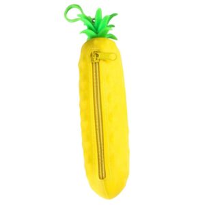 nuobesty silicone pencil holder cute zipper case pineapple shaped makeup bag organizer stationery purse wallet cosmetic brush bags