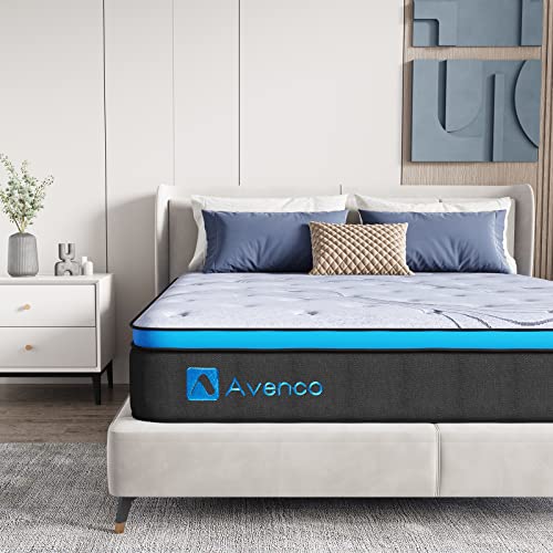 Avenco Hybrid Mattress Twin XL, 12 Inch Twin XL Mattress in a Box, Medium Firm Innerspring Bed Mattress with Individual Pocket Springs & Comfort Foam for Pressure Relief