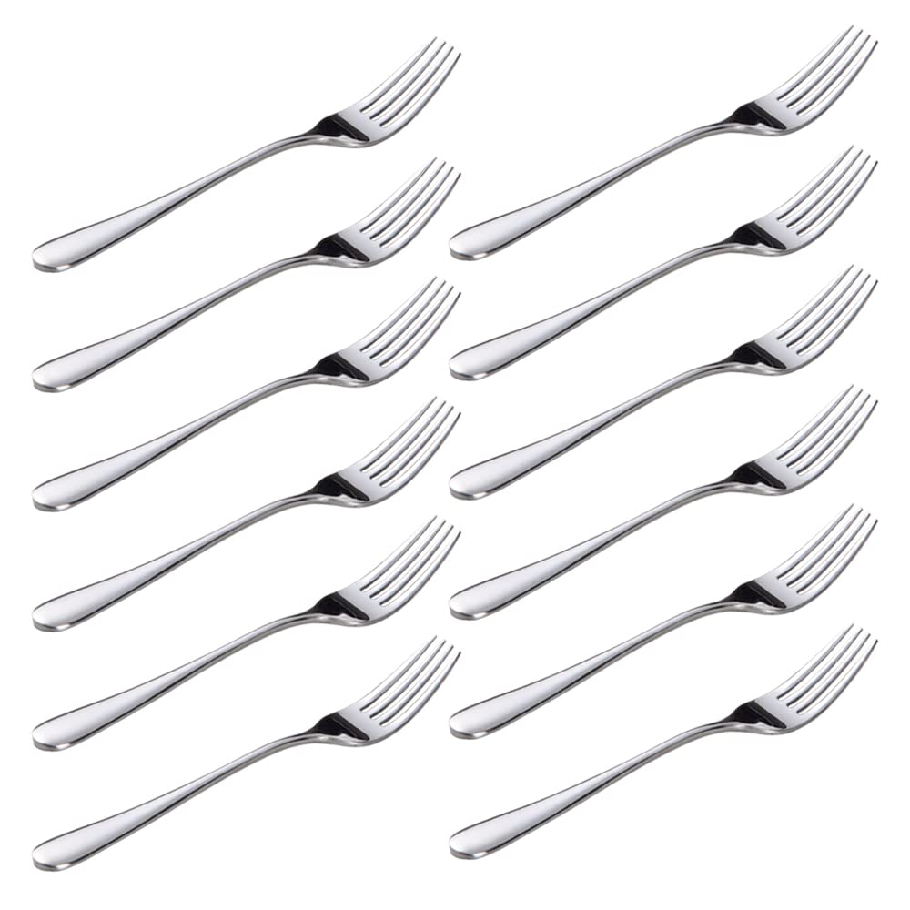 Senzeal 12pcs Stainless Steel Dessert Fork Set 5.5 Inch Mirror Finish Salad Forks Cake Fork for Home Kitchen Restaurant Bar Parties Events Wedding