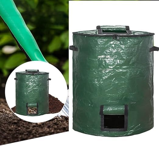 Compost Bin Bags,Big Compost Bag,Garden Compost Bin Bags,80 Gallon(300L) Compost Bin for Garden Yard Garbage cans (Green 1pc)