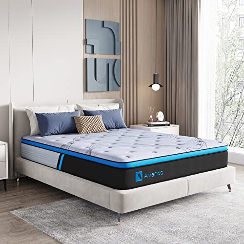 Avenco Hybrid Mattress Twin XL, 12 Inch Twin XL Mattress in a Box, Medium Firm Innerspring Bed Mattress with Individual Pocket Springs & Comfort Foam for Pressure Relief