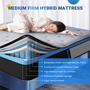 Avenco Hybrid Mattress Twin XL, 12 Inch Twin XL Mattress in a Box, Medium Firm Innerspring Bed Mattress with Individual Pocket Springs & Comfort Foam for Pressure Relief