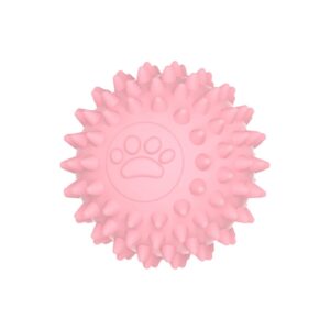 leasote dog chew toys, paw print ball dog chewing ball toy, interactive dog teeth molar toy for small medium large puppy dogs pink m