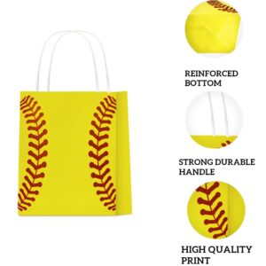 18 Pcs Softball Party Favors Gift Bags - Softball Goodie Bags Favors for Kids Adult Team - Softball Theme Birthday Party decoration bags - Supplies Paper Bag with Handle - Softball Paper Bags.