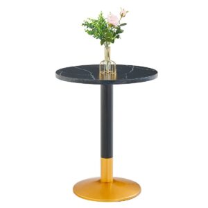 modern round gold coffee table round dining table modern round side table for small space dining room, seat for 2-4 (1023 gold black)