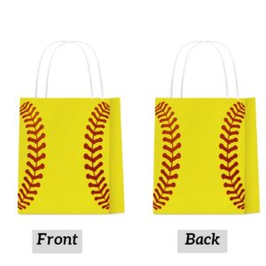 18 Pcs Softball Party Favors Gift Bags - Softball Goodie Bags Favors for Kids Adult Team - Softball Theme Birthday Party decoration bags - Supplies Paper Bag with Handle - Softball Paper Bags.