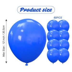 Blue Balloons 60Pcs Balloons 12 Inch Balloons for Arch Decoration royal Blue Balloons Latex Balloons navy Blue Balloons for Blue Balloon Garland Matte Balloons for Birthday Wedding Graduation Party