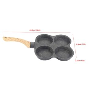 Lwuey Four Cup Fried Egg Pan, Egg Burger Pan 4 Cups Aluminum Stone Coating Nonstick Healthy Mini Skillet Uniform Heating for Induction Cooker Electric Ceramic Stove Breakfast Pancake Kitchen Utensil