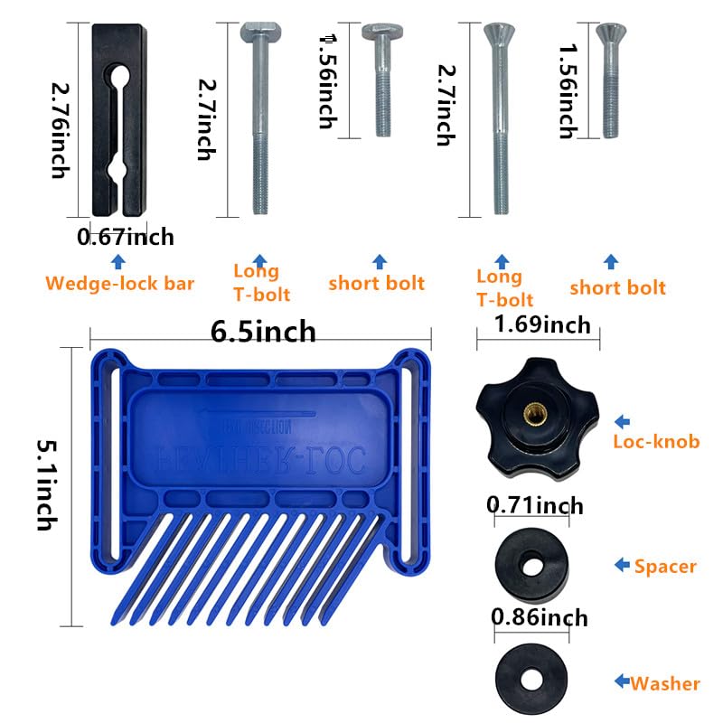 Featherboard Woodworking Tools, Safety Device Stackable Featherboard for Table Saws, Router Tables & Band Saw with Miter Slots, Miter Track, T-Slots, T-Track(2 Pcs)