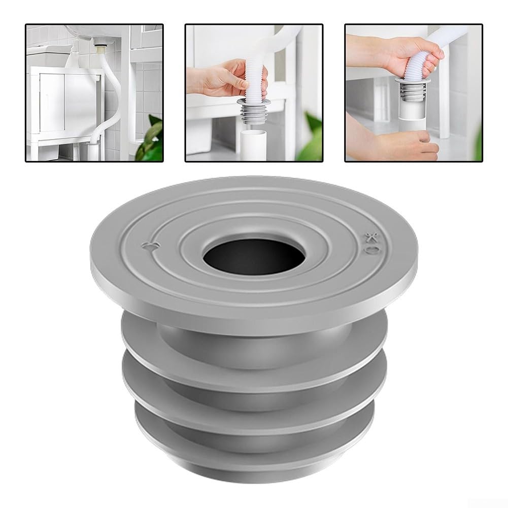 Silicone Anti-Odor Floor Drain Sewer Deodorant Cover, Washing Machine Drain Pipe Seal, Anti-Odor Floor Drain Sewer Pipe Seal Ring Sealing Cover, Gray