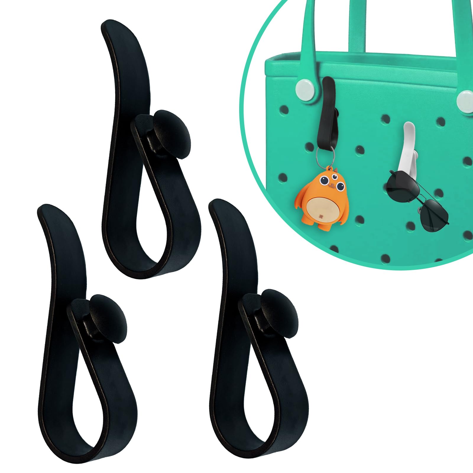 CULASIGN 3Pcs Hooks for Bags, Accessories for Bag, Insert Keychain Holder Charms Organize Valuables for Beach Bag