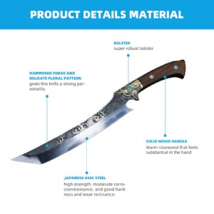 Tusonac Chef Knife - High Carbon Steel Multipurpose Slicing Knife with Storage Bag, Long Kitchen Knives,Best for Slicing Roasts, Meats, Fruits and Vegetables with Gift Box