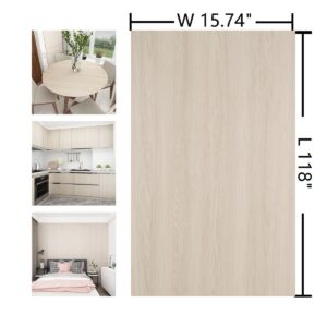 Boobest Beige Cherry Wood Wallpaper Peel and Stick Wallpaper Thick Wood Grain Contact Paper for Cabinets Countertops Waterproof Self Adhesive Light Wood Contact Paper Vinyl Wall Paper 15.74" x 118"