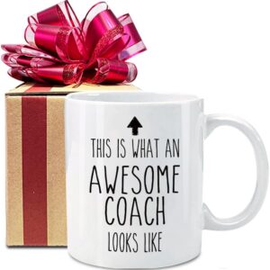 dnuiyses this is what an awesome coach looks like mug birthday gifts for coach, appreciation gifts for coach, inspirational mug gifts for soccer coach tennis player sports coach tennis lovers athletes