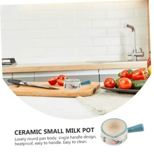 SHOWERORO Ceramic Milk Cup Mini Saucepan Butter Warmer Milk Boiler Butter Melter Small Milk Pan Kitchen Cookware Milk Pot Small Dipping Bowls Coffee Maker Milk Warmer Small Soup Pot Ceramics