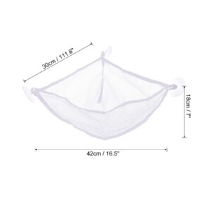 PATIKIL Stuffed Animal Net, Mesh Hammock Stuffed Animal Storage Corner Hanging Nets Holder for Bedroom, White