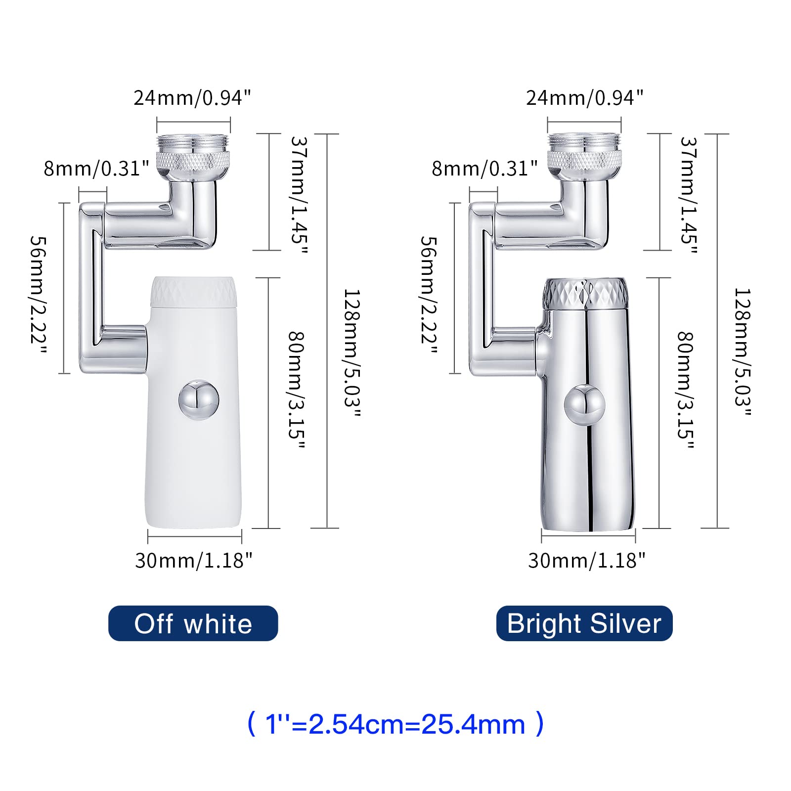 SUBMARINE Universal 1080 Swivel Robotic Arm Swivel Extension Faucet Aerator, Splash-Proof Faucet Extender, Sink Faucet Attachment With Two Water Outlet Modes, Used For Kitchen And Bathroom Faucets