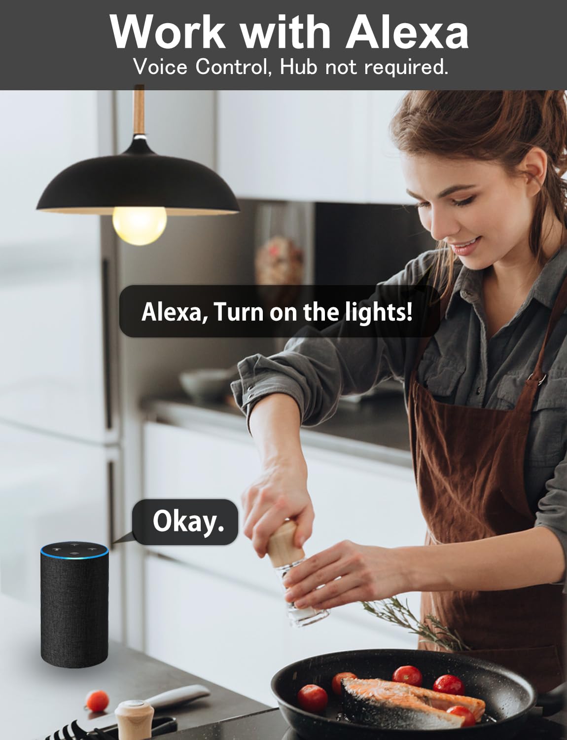 ILC Alexa Light Bulbs, 12W, Smart Light Bulb Work with Alexa Required Echo Device, 2700K-6000K Warm White to Daylight Turnable, A19 E26 No Hub Required (6 Packs)