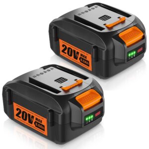 【new led indicator】2pack 6.0ah 20v replace battery for worx 20v battery compatible with worx 20 volt lithium wa3520 wa3525 wg151s wg155s wg251s wg255s wg540s wg545s cordless power tools battery