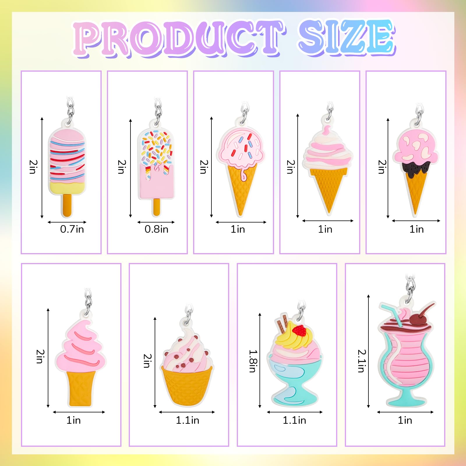 Sasylvia 36 Ice Cream Party Gifts Christmas Gift Ice Cream Party Favors Keychain Cute Ice Cream Party Decorations Appreciation Thank You Gifts