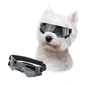 lesypet dog sunglasses small breed, dog goggles for small dogs windproof anti-uv glasses for dogs outdoor eye protection, black