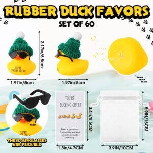 Jenaai 60 Sets Inspirational Mini Rubber Ducks Bulk Thank You Gifts Set You're Ducking Great Team Employee Coworkers Motivational Appreciation Gift with You're Ducking Awesome Cheer Cards Party Favor