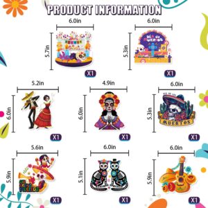 Yingoto Dia De Los Muertos Decorations Day of the Dead Decorations includes 1pcs Dia De Los Muertos Banner and 8pcs Dia De Los Muertos Altar Hanging Swirls for Day of The Dead Ofrenda Decorations