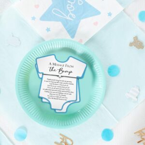 Chuangdi 50 Sets Baby Shower Favors for Guests Cute Heart Bracelets Wish Card Bracelets for Reveal Party Gifts(Blue, Simple Style)