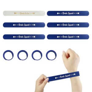 PartyGifts&beyond Bachelorette Party Favors 10 Pcs Bachelorette Bracelets Bachelorette Party Decorations Bride Squad Snap Silicone Wristbands for Bridesmaid Gifts (Navy Blue)