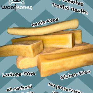 WoofBones Premium Yak Cheese Himalayan Dog Chews, All-Natural, Gluten-Free, Grain-Free, Lactose-Free, Long-Lasting Yak Chews for Dogs Healthy Dog Treats (Large Chew 1LB Pack)