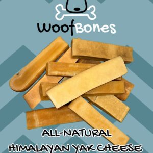 WoofBones Premium Yak Cheese Himalayan Dog Chews, All-Natural, Gluten-Free, Grain-Free, Lactose-Free, Long-Lasting Yak Chews for Dogs Healthy Dog Treats (Large Chew 1LB Pack)